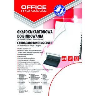 Okładki do bindowania OFFICE PRODUCTS karton A4 250gsm błyszczące 100szt białe