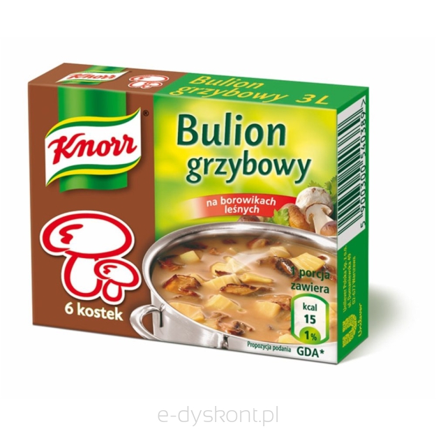 Knorr Bulion Szlachetny Grzybowy Na Borowikach Leśnych 60 G (6 Kostek)