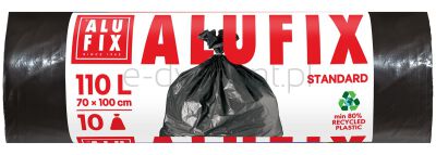 Alufix Worki na śmieci, LDPE, 110l, 10 szt., czarne