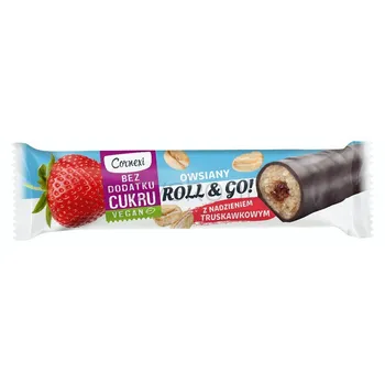 Owsiany Roll&Go truskawka, bez dodatku cukru 30g