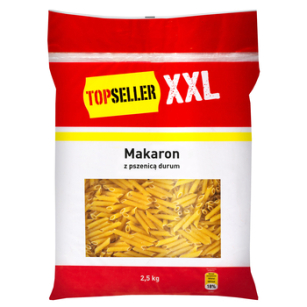 Topseller Xxl Makaron Rurki Z Pszenicą Durum 2,5 Kg