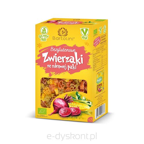 Makaron (Kukurydziany Z Suszonymi Warzywami) Dla Dzieci Zwierzaki Bezglutenowy Bio 250 G - Bartolini [BIO]