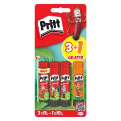 Pritt Klej w sztyfcie 3x11g + 1x10g neon, blister, mix kolorów