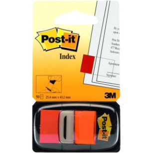 Zakładki Indeksujące Post-It (680-4), Pp, 25,4X43,2Mm, 50 Kart., Pomarańczowe