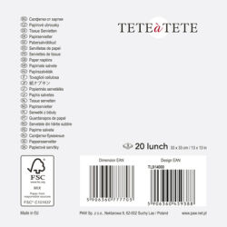 Tete a Tete Serwetki Serwetki Red Bauble , Serwetki Tete a Tete 3-warstwowe 33x33cm składane 1/4 20szt. w paczce