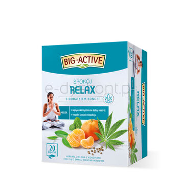 Big Active Herbata Zielona Relax Z Dodatkiem Konopi (20 Torebek X 1,5G) 