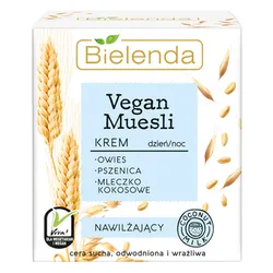 Bielenda Vegan Muesli Krem Nawilżający Pszenica + Owies + Mleczko Kokosowe 50 Ml