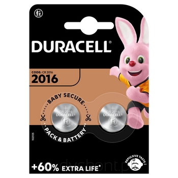 Duracell Baterie Specjalistyczne Litowe Guzikowe Pastylkowe Typ 2016 2Szt.