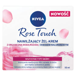 Nivea Żel Krem Z Organiczną Wodą Różaną I Kwasem Hialuronowym Nawilżający 50Ml