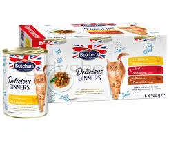 Butcher'S Delicious Dinners Megapack, Karma Dla Kota, Mix Smaków, Dania Z Mięsem, Kawałki W Galaretce, 6X400 G