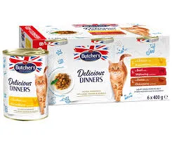 Butcher'S Delicious Dinners Megapack, Karma Dla Kota, Mix Smaków, Dania Z Mięsem, Kawałki W Galaretce, 6X400 G