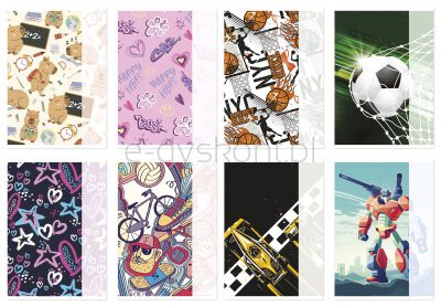 Gimboo Zeszyt Szkolny A5, w kratkę, 32 kart., 70gsm, mix wzorów