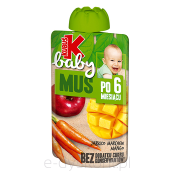 Kubuś Baby Mus Po 6 Miesiącu Jabłko Marchew Mango 100 G