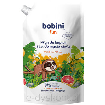 Bobini Fun Płyn Do Kąpieli I Żel Do Mycia Wysoka Piana O Zapachu Cytrusów 500Ml Refill