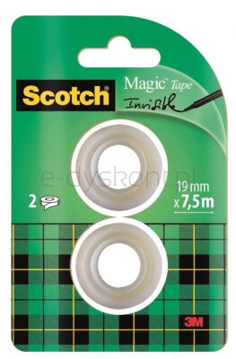 Scotch Taśma Biurowa Magic™ (8-1975R2), matowa, 19mm, 7,5m, 2szt.