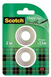 Scotch Taśma Biurowa Magic™ (8-1975R2), matowa, 19mm, 7,5m, 2szt.