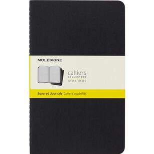 Zestaw 3 Zeszytów Moleskine Cahier Journals L (13X21Cm) W Kratkę, 80 Strony, Czarny