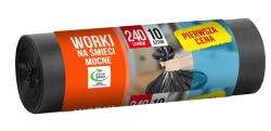 PIERWSZA CENA Worki na śmieci mocne, 240 l, 10 szt., czarne