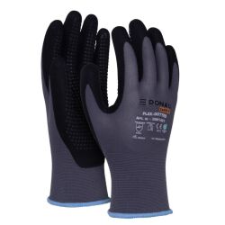 Donau Rękawice Safety Flex-Dotted, Kat. Ii, Rozm. 9, Szare