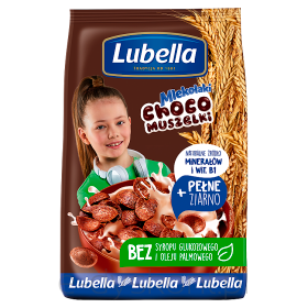 Lubella Mlekołaki Choco Muszelki Zbożowe Muszelki O Smaku Czekoladowym 500 G