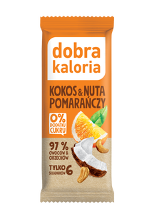 Baton Daktylowy Kokos & Nuta Pomarańczy Bez Dodatku Cukrów 35 G - Dobra Kaloria [BIO]