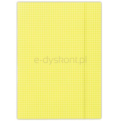 Donau Teczka Z Gumką Karton, A4, 400Gsm, 3-Skrz., Żółta W Kratę 