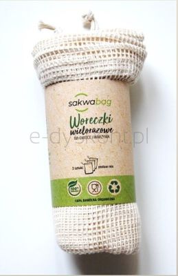 Sakwa Woreczki Wielorazowe Rozmiar 25X30 Zestaw 3 Szt
