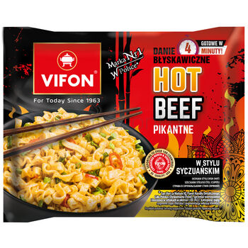 Vifon Danie Hot Beef o smaku wołowiny z pieprzem seczuańskim (ostre)90g 