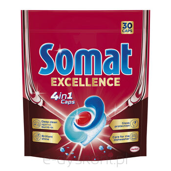 Somat Excellence 4 w 1 Caps Kapsułki do mycia naczyń w zmywarkach 570 g (30 sztuk)