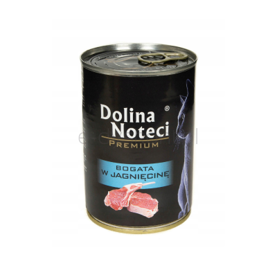 Dolina Noteci Premium Mokra karma puszka dla kota jagnięcina 400g