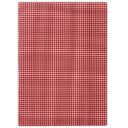 Donau Teczka z gumką karton, A4, 400gsm, 3-skrz., czerwona w kratę