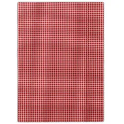 Donau Teczka z gumką karton, A4, 400gsm, 3-skrz., czerwona w kratę
