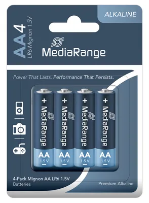 Mediarange Baterie alkaliczne Premium Mignon AA, LR6, 1,5V, 4szt.