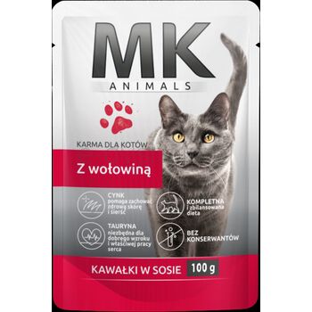 Mk Animals Saszetka Dla Kotów Z Wołowiną 100 G