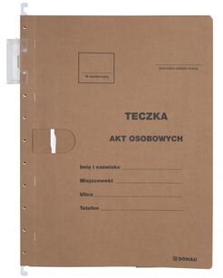 Teczka Zawieszkowa Donau Na Akta Osobowe, Karton, A4, 230Gsm, Brązowa