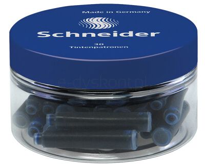 Schneider Naboje Do Piór  Plastikowy Słoik, 30 Szt., Niebieski 