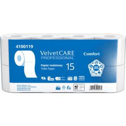 Velvet Papier Toaletowy Celulozowy Professional, 2-Warstwowy, 138 Listków, 15M, 8Szt., Biały