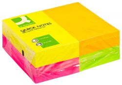 Q-Connect Bloczek Samoprzylepny Rainbow, 127X76Mm, 4X3X100K, Neon, Mix Kolorów 