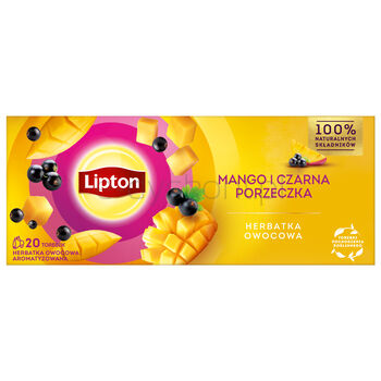 Lipton Herbata owocowa, mango i Czarna porzeczka, 20 torebek