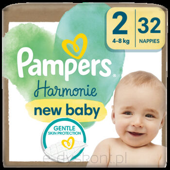 Pampers Harmonie Baby Pieluszki, rozmiar 2, 32 sztuki, 4kg-8kg