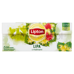 Lipton Herbata Lipa Z Malinami 20 Torebek. Herbatka ZiołowaAromatyzowana.