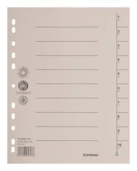 Donau Przekładka karton, A4, 235x300mm, 1-10, 1 karta, jasnobrązowa