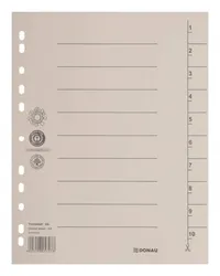 Przekładka DONAU, karton, A4, 235x300mm, 1-10, 1 karta, jasnobrązowa