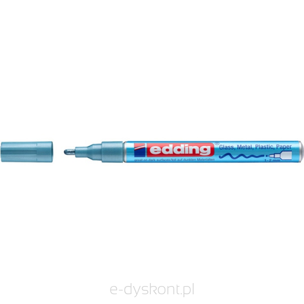 Marker olejowy połyskujący e-751 EDDING, 1-2 mm, niebieski metaliczny