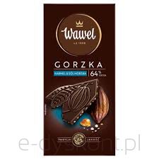 Wawel Czekolada Premium Gorzka 64% cocoa Karmel & Sól morska 90g