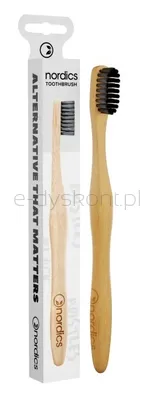 Szczoteczka do zębów bambusowa, średnia, czarna 18.8cm