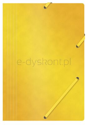 Office Products Teczka Z Gumką, Preszpan, A4, 390Gsm, 3-Skrz., Żółta 