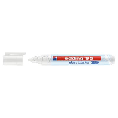 Edding Marker do powierzchni szklanych E-95 1,5-3 mm, biały [BIURO]