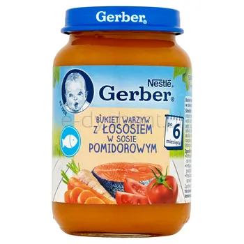 Gerber Bukiet Warzyw Z ŁoSosiem W Sosie Pomidorowym Po 6 Miesiącu 190 G