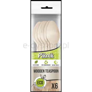 Łyżeczki Drewniane 6 Sztuk Piknik
